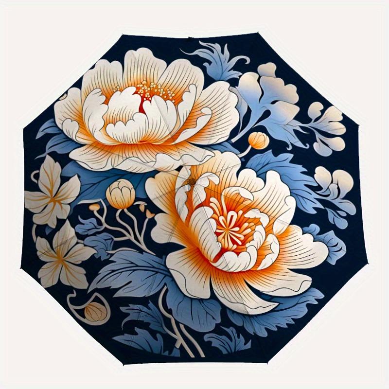 1pc Floral Design Automatic Folding Umbrella, 8-Rib Sturdy Canopy, Portable Travel Umbrella for Outdoor Use
1pc Floral Design Automatic Folding Umbrella, 8-Rib Sturdy Canopy, Portable Travel Umbrella for Outdoor Use