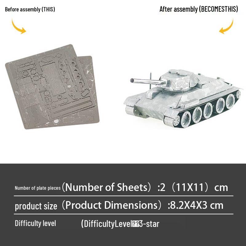 Танк Т-34 3D Металлический Пазл - Серебристая Нержавеющая Сталь, Клей Не Требуется
Танк Т-34 3D Металлический Пазл - Серебристая Нержавеющая Сталь, Клей Не Требуется