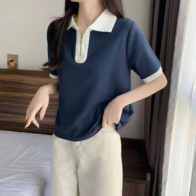 Women s Navy Blue & White Contrast Polo Shirt Half-Zip Short Sleeve Slim Fit Blouse S синій
Women s Navy Blue & White Contrast Polo Shirt Half-Zip Short Sleeve Slim Fit Blouse S синій