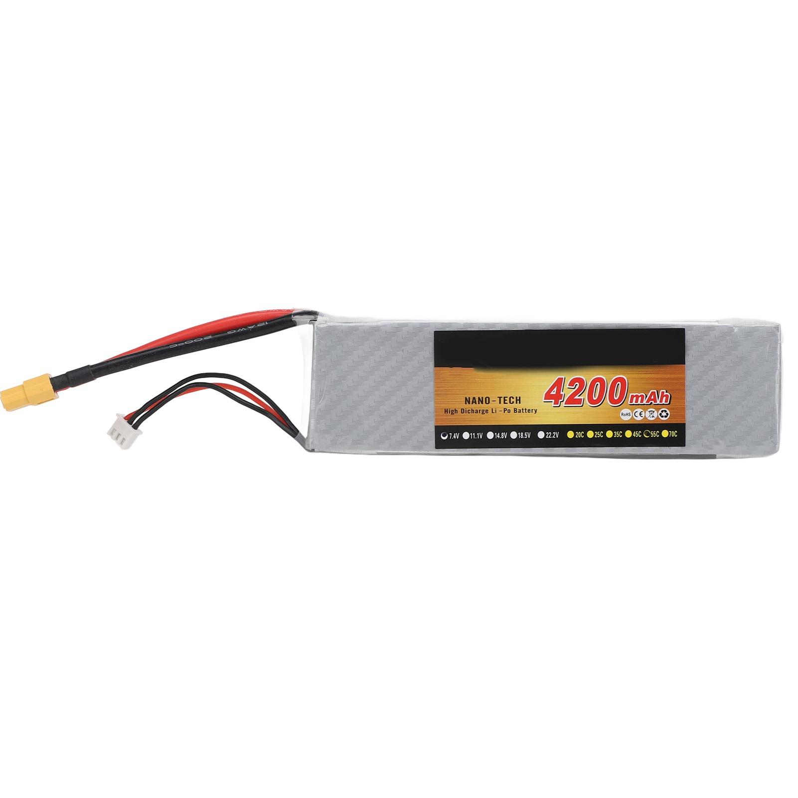 Літієва батарея Lipo 7.4V 2S 4200mAh 55C літієва батарея з XT60 штекером для автомобіля RC літак вертоліт дрон
Літієва батарея Lipo 7.4V 2S 4200mAh 55C літієва батарея з XT60 штекером для автомобіля RC літак вертоліт дрон