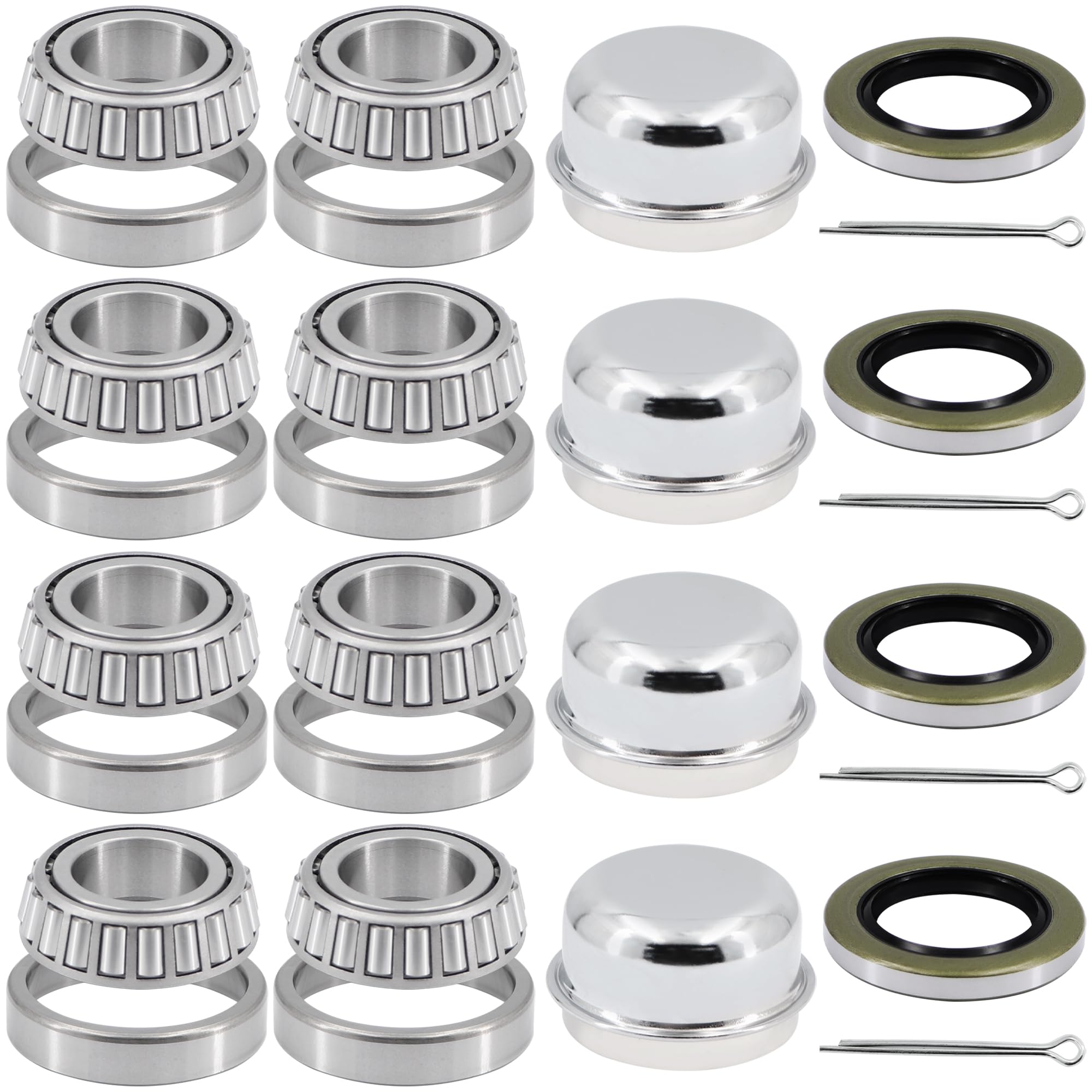Set of 4 L44643 Bearing Kit for 1 Axle Trailer Wheel Hub, 12192TB Seal
Set of 4 L44643 Bearing Kit for 1 Axle Trailer Wheel Hub, 12192TB Seal