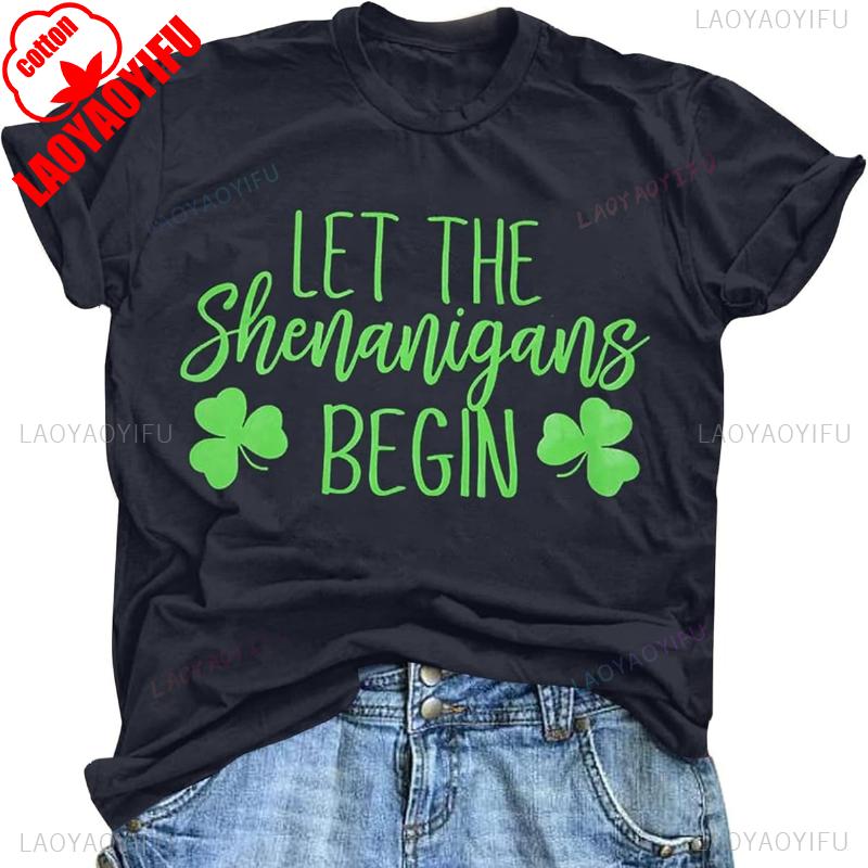 Womens St Patricks Day Shirts Let The Shenanigans Begin Shirt Lucky T Shirt Green Tee Funny Sayings Tops Vintage Aesthetic Tees 4XL
Womens St Patricks Day Shirts Let The Shenanigans Begin Shirt Lucky T Shirt Green Tee Funny Sayings Tops Vintage Aesthetic Tees 4XL