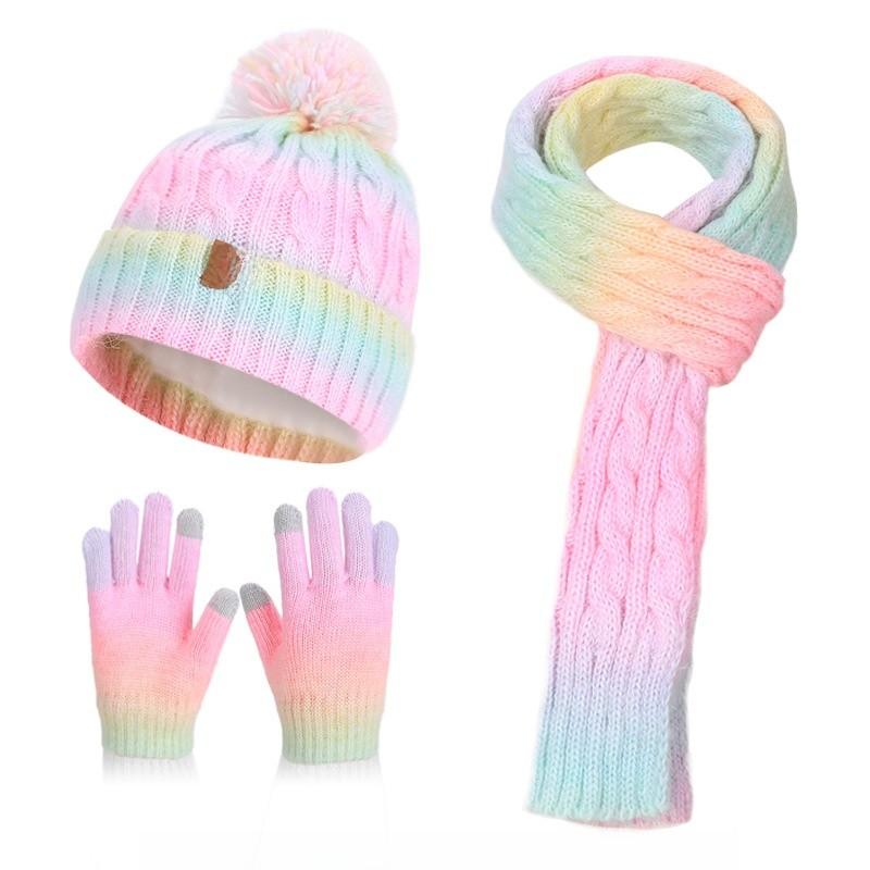 Cartoon Kids Knitted Hat Scarf Gloves Set With Fleece Lining For Winter Outdoor Warmth Pink
Cartoon Kids Knitted Hat Scarf Gloves Set With Fleece Lining For Winter Outdoor Warmth Pink