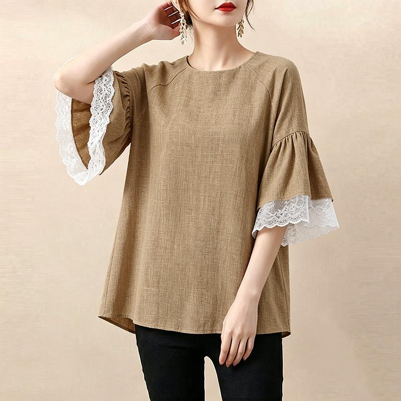 ZANZEA Women Casual Round Neck Lace Splice Half Sleeve Blouse 2XL хакі
ZANZEA Women Casual Round Neck Lace Splice Half Sleeve Blouse 2XL хакі