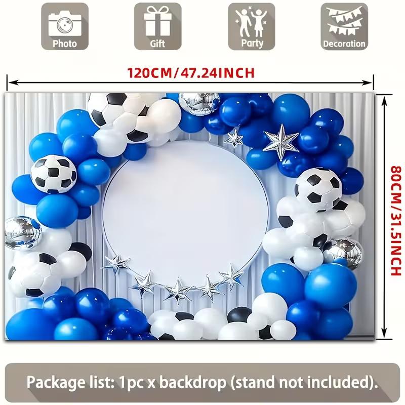 2D Blue White Football Themed Background Banner with Customizable Frame 47.2x31.5inch/120*80cm
2D Blue White Football Themed Background Banner with Customizable Frame 47.2x31.5inch/120*80cm