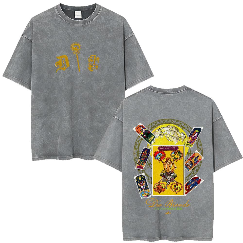 Anime Jojo Bizarre Adventure Dio Brando The World Vintage Acid Washed T Shirts Men Women Casual Short Sleeves Tshirt Streetwear S
Anime Jojo Bizarre Adventure Dio Brando The World Vintage Acid Washed T Shirts Men Women Casual Short Sleeves Tshirt Streetwear S