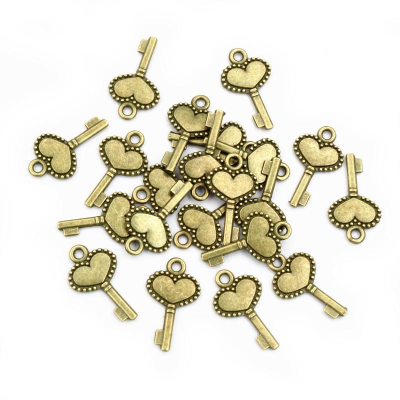 40pcs Cute Heart Most Key Charms Pendant 17x10mm Antique Silver Plated Bronze fit Vintage Tibetan Findings for Jewelry Making бронзовий
40pcs Cute Heart Most Key Charms Pendant 17x10mm Antique Silver Plated Bronze fit Vintage Tibetan Findings for Jewelry Making бронзовий