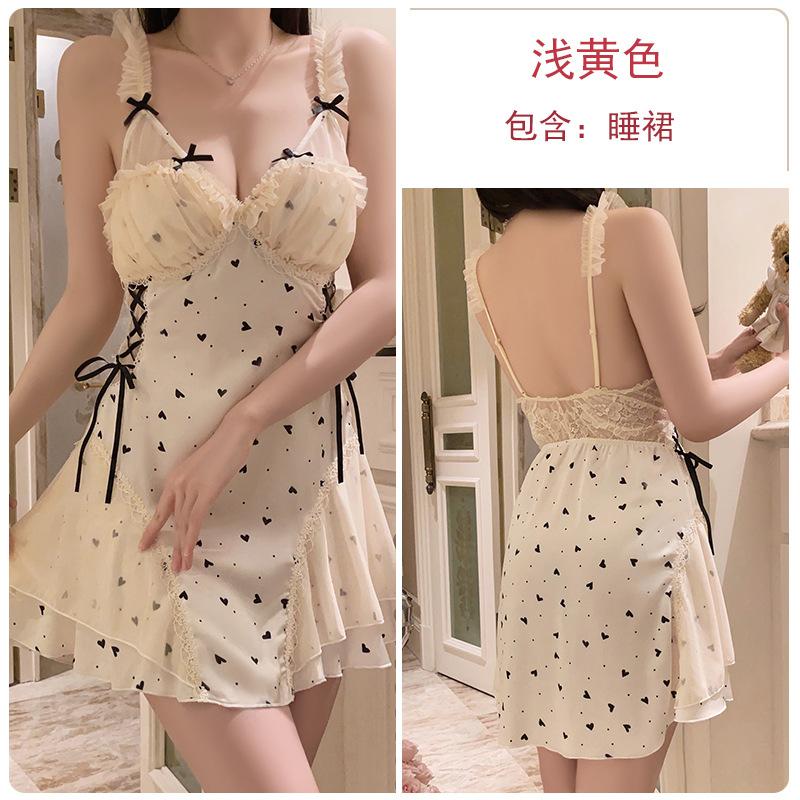 Underwear Passion Seduction Sexy Straps Deep V Plus Chest Pad Large Size Nightdress Home Suit XL світло-жовтого кольору
Underwear Passion Seduction Sexy Straps Deep V Plus Chest Pad Large Size Nightdress Home Suit XL світло-жовтого кольору