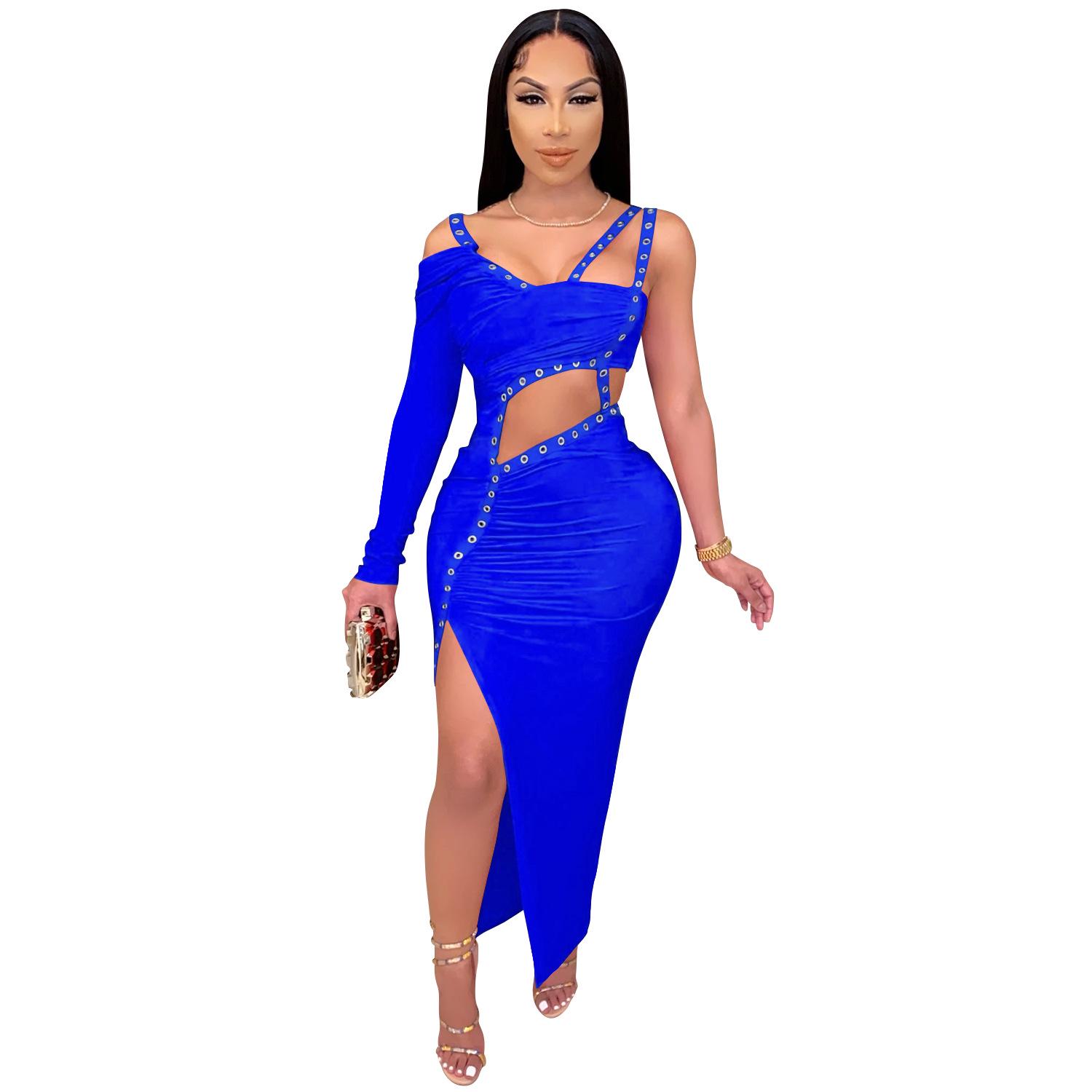 X5054 European & American Sexy Nightclub Hollow Irregular Long Women s Dress Large синій
X5054 European & American Sexy Nightclub Hollow Irregular Long Women s Dress Large синій