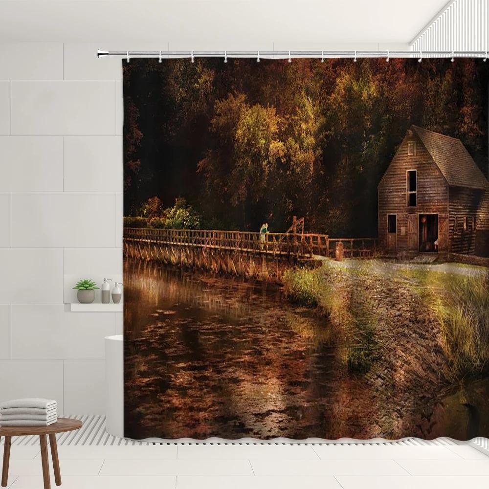 Farm Scenery Shower Curtain Old Retro Farmhouse Green Bamboo Forest Tree Autumn View Garden Decor Wall Covering Bathroom Screens W60H190(CM)-1 Pcs
Farm Scenery Shower Curtain Old Retro Farmhouse Green Bamboo Forest Tree Autumn View Garden Decor Wall Covering Bathroom Screens W60H190(CM)-1 Pcs