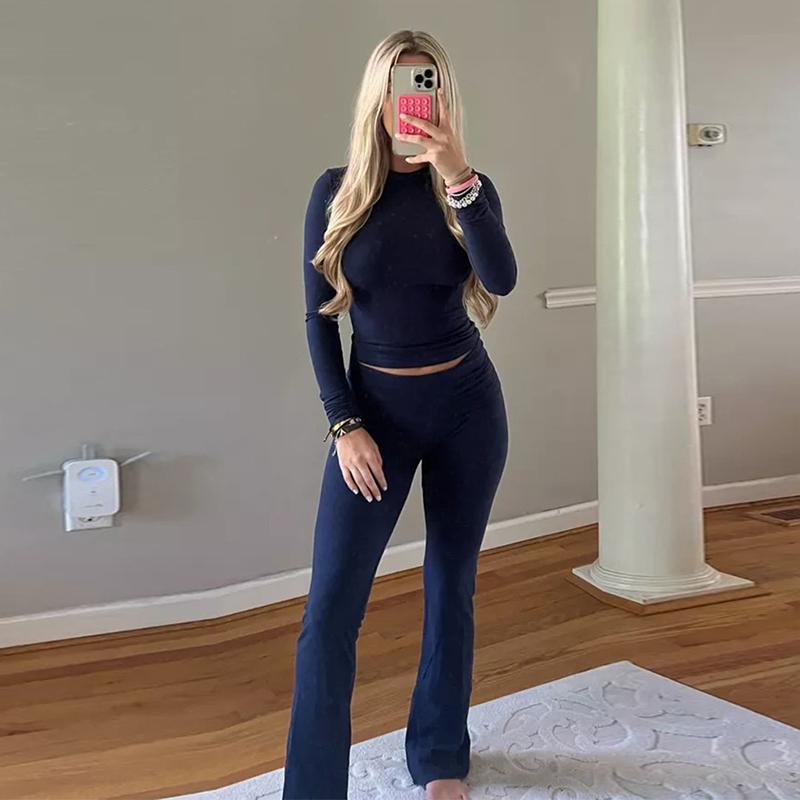 Жіноча футболка Crew з довгим рукавом Повсякденна тонка штани з високою талією Комфортні дихаючі комплекти Однотонний костюм для відпочинку 3XL
Жіноча футболка Crew з довгим рукавом Повсякденна тонка штани з високою талією Комфортні дихаючі комплекти Однотонний костюм для відпочинку 3XL