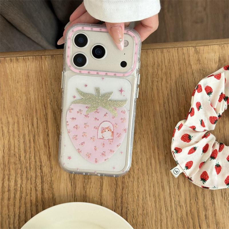 Cute Strawberry House Cat Phone Case For iPhone 17 16 15 14 Pro Max Pink Floral Strawberry Charm Lanyard Protective Cover for Gi For iPhone 17ProMax
Cute Strawberry House Cat Phone Case For iPhone 17 16 15 14 Pro Max Pink Floral Strawberry Charm Lanyard Protective Cover for Gi For iPhone 17ProMax