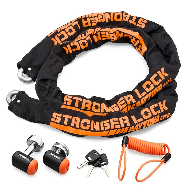 Daytona for motorcycles bike lock Manage two locks with one key Chain lock 2.0m + disc lock Stronger lock set 96390
Daytona for motorcycles bike lock Manage two locks with one key Chain lock 2.0m + disc lock Stronger lock set 96390