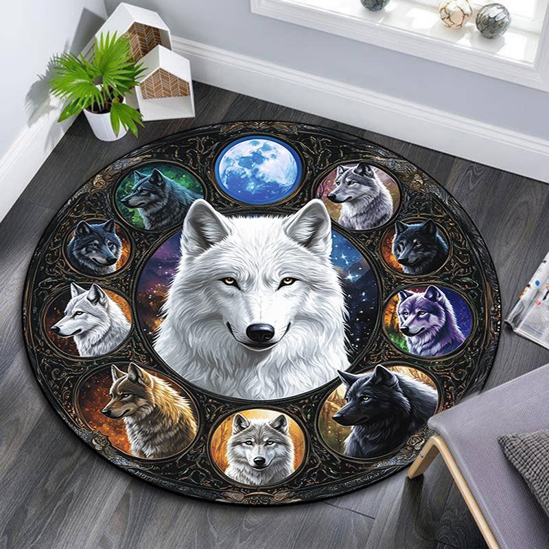 Wolf Pack Moon Round Area Rug,Carpet Rug for Living Room Bedroom Sofa Playroom Decor,Non-slip Floor Mat 80cmx80cm
Wolf Pack Moon Round Area Rug,Carpet Rug for Living Room Bedroom Sofa Playroom Decor,Non-slip Floor Mat 80cmx80cm
