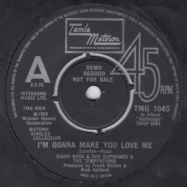 7inch Record SUPREMES & TEMPTATIONS / MARVIN GAY - I m Gonna Make You Love Me / I Hear TMG1045 Tamla Motown 1976 UK Soul/Funk Used
7inch Record SUPREMES & TEMPTATIONS / MARVIN GAY - I m Gonna Make You Love Me / I Hear TMG1045 Tamla Motown 1976 UK Soul/Funk Used