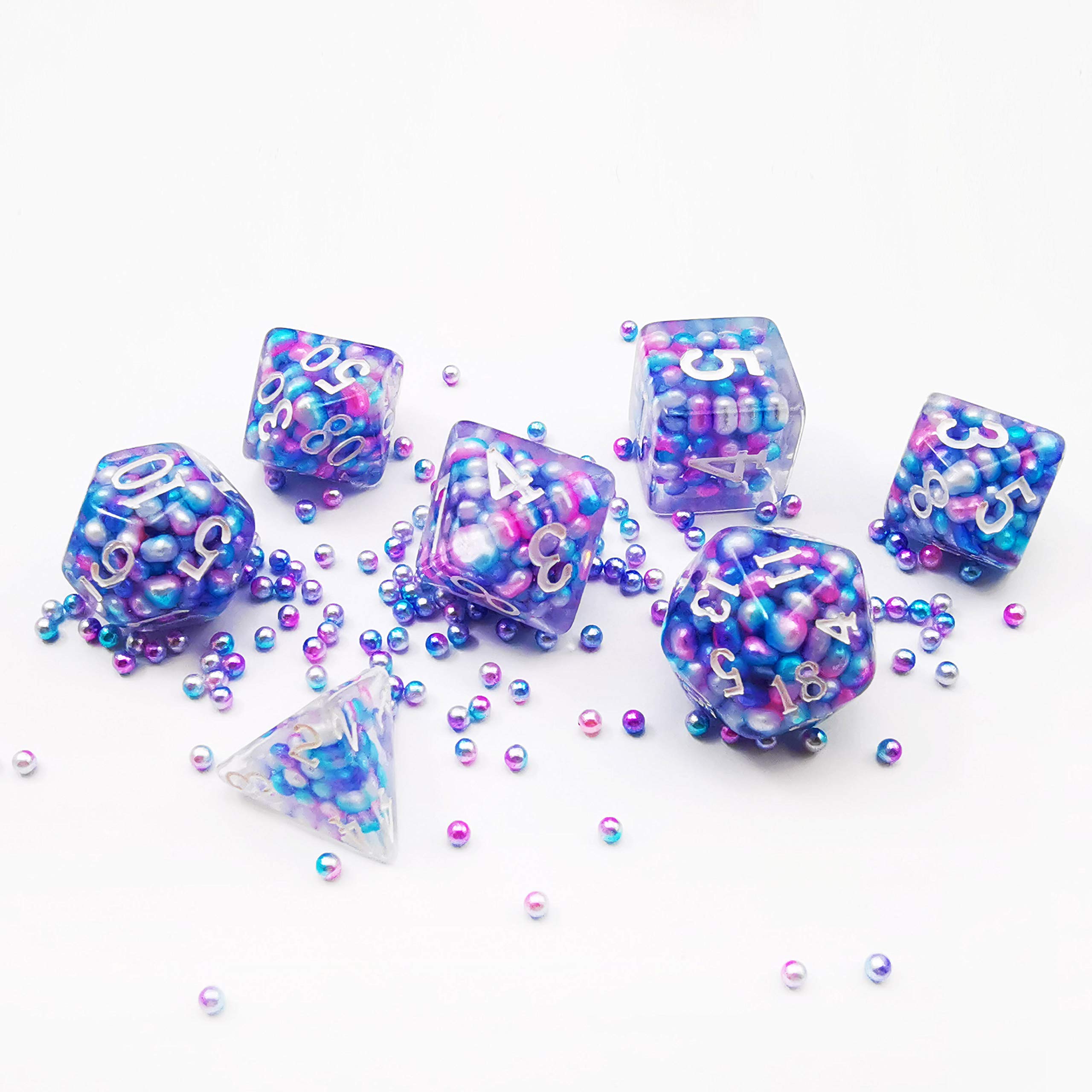 Bescon Peacock Pearl Polyhedral Dice Set, Pearl Poly RPG Dice set of 7
Bescon Peacock Pearl Polyhedral Dice Set, Pearl Poly RPG Dice set of 7