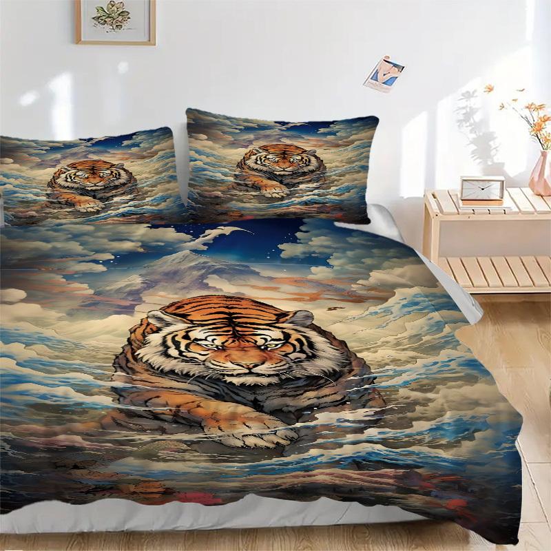 3PCs Tiger Wave Print Design Cover Set, Breathable Fabric, Machine Washable (1 Duvet Cover + 2 Pillowcases) (Without Quilt) yy250911114 135x200cm
3PCs Tiger Wave Print Design Cover Set, Breathable Fabric, Machine Washable (1 Duvet Cover + 2 Pillowcases) (Without Quilt) yy250911114 135x200cm
