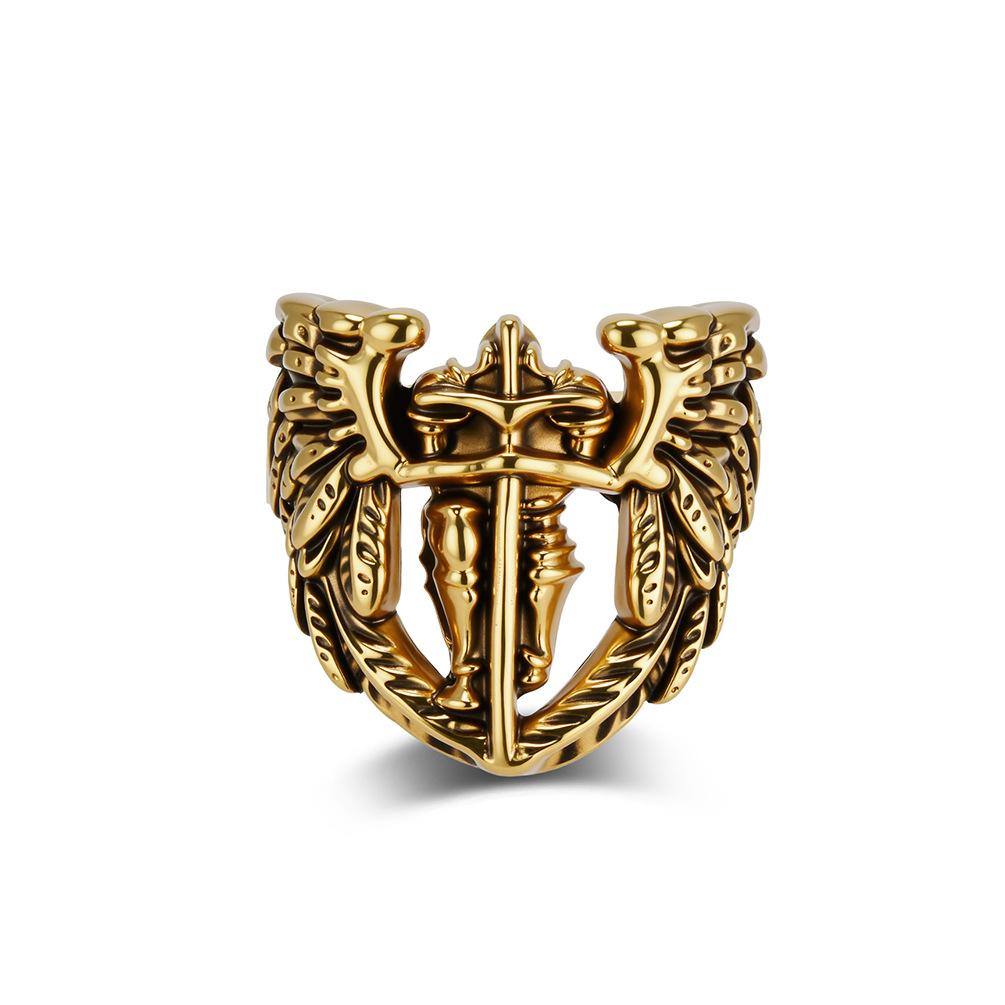 New Fashion Stainless Steel Saint Michael Archangel Ring Ancient Wings Index Finger Ring Gold Plated Jewelry 13 золотий
New Fashion Stainless Steel Saint Michael Archangel Ring Ancient Wings Index Finger Ring Gold Plated Jewelry 13 золотий