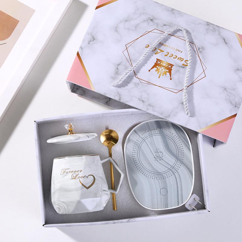 Smart Warming Mug with Marble Pattern 55°C Ceramic Temperature Control Coffee Cup with Heating Pad Gift Set for Office Use Women 301-400ml
Smart Warming Mug with Marble Pattern 55°C Ceramic Temperature Control Coffee Cup with Heating Pad Gift Set for Office Use Women 301-400ml