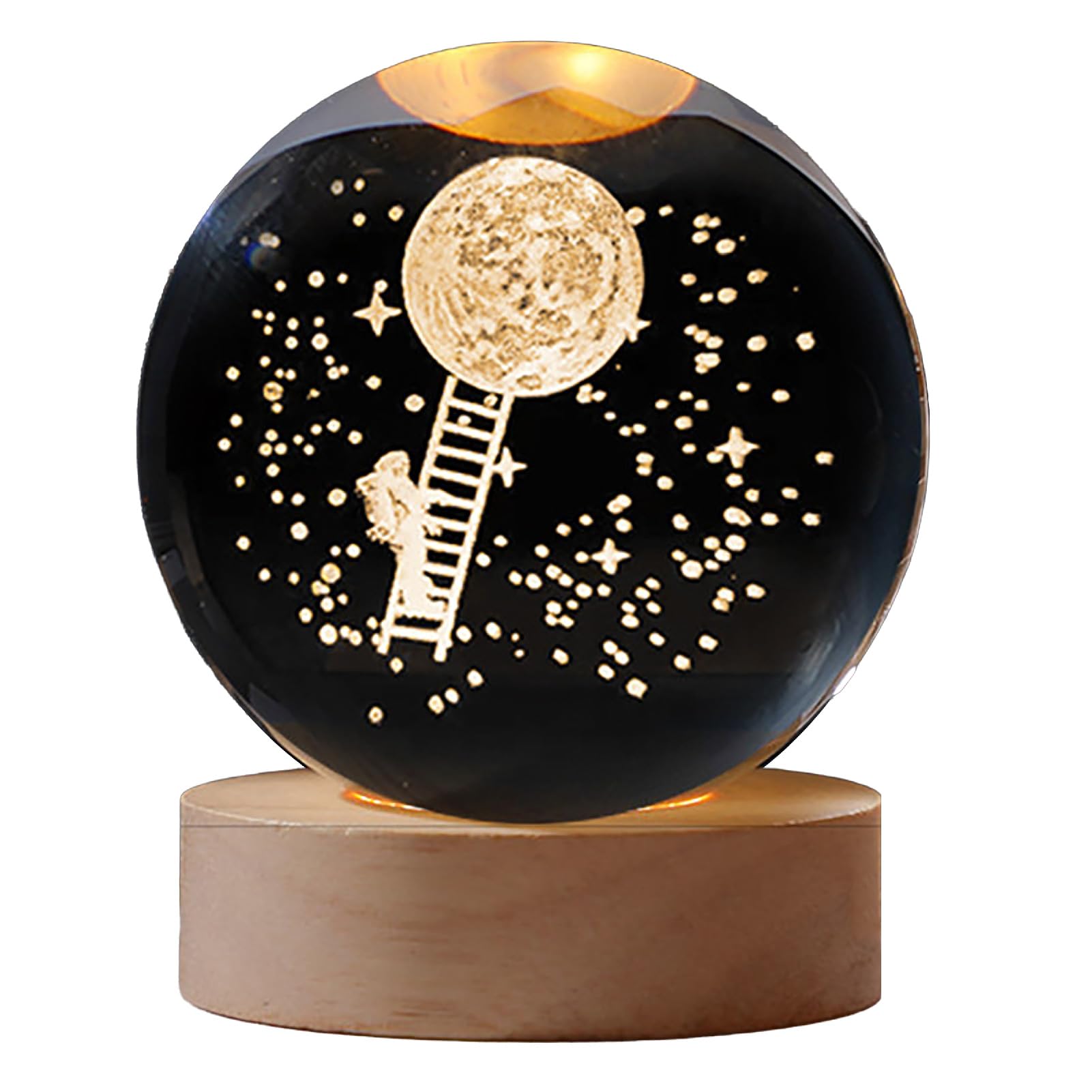 CAWKAY Crystal Ball, Celestial Bodies, Planets, Space, Stars, 3D Object, Tabletop Crystal Object, Decorative Christmas Gift (Stairway to the Moon)
CAWKAY Crystal Ball, Celestial Bodies, Planets, Space, Stars, 3D Object, Tabletop Crystal Object, Decorative Christmas Gift (Stairway to the Moon)