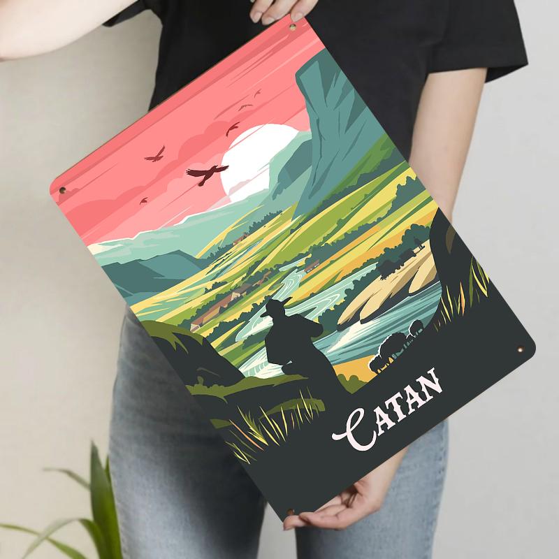 Catan Themed Metal Wall Art Vintage Landscape Painting Home Decor for Living Room Office 20x30cm(7.8x11.8inch)
Catan Themed Metal Wall Art Vintage Landscape Painting Home Decor for Living Room Office 20x30cm(7.8x11.8inch)