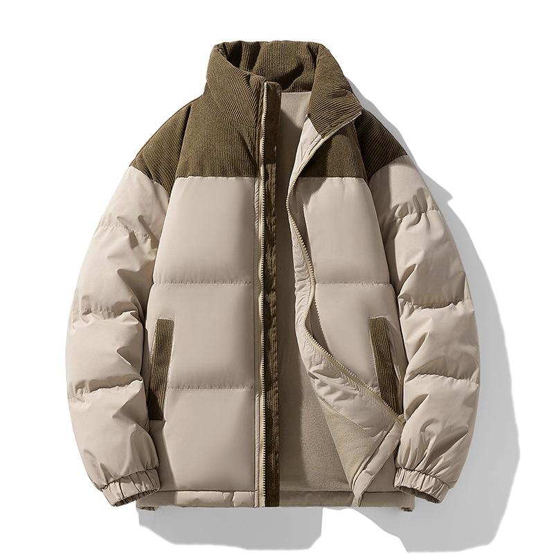 Colorblocking Cotton Clothes Men and Women Winter Corduroy Cotton Jacket Thickening Cotton Jacket Loose Stand-up Collar Couple Models Cotton Coat S
Colorblocking Cotton Clothes Men and Women Winter Corduroy Cotton Jacket Thickening Cotton Jacket Loose Stand-up Collar Couple Models Cotton Coat S
