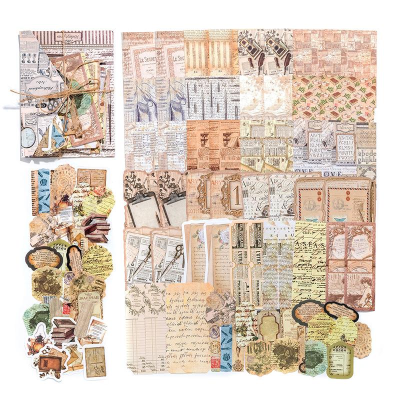 100Pcs Set Vintage Mixed Kit Sticker & Paper 2-in-1 Scrapbook Collage Literary Distressed Decor Supplies
100Pcs Set Vintage Mixed Kit Sticker & Paper 2-in-1 Scrapbook Collage Literary Distressed Decor Supplies