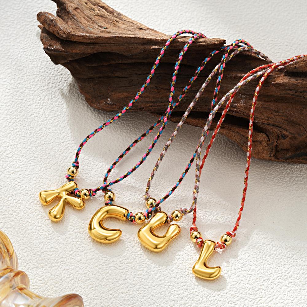 Gold Color Balloon Letter Initial Necklace Braided Rope Alphabet Pendant Personalized Adjustable Boho Choker Zircon for Women A
Gold Color Balloon Letter Initial Necklace Braided Rope Alphabet Pendant Personalized Adjustable Boho Choker Zircon for Women A