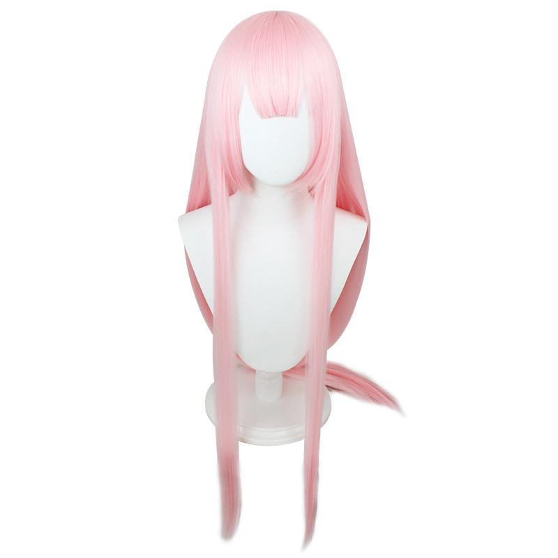 Аниме DARLING in the FRANXX 02 Косплей Парик Zero Two Парики 100 см Длинные розовые синтетические волосы Perucas Косплей Парик + Шапочка для парика + Заколка для волос One Size