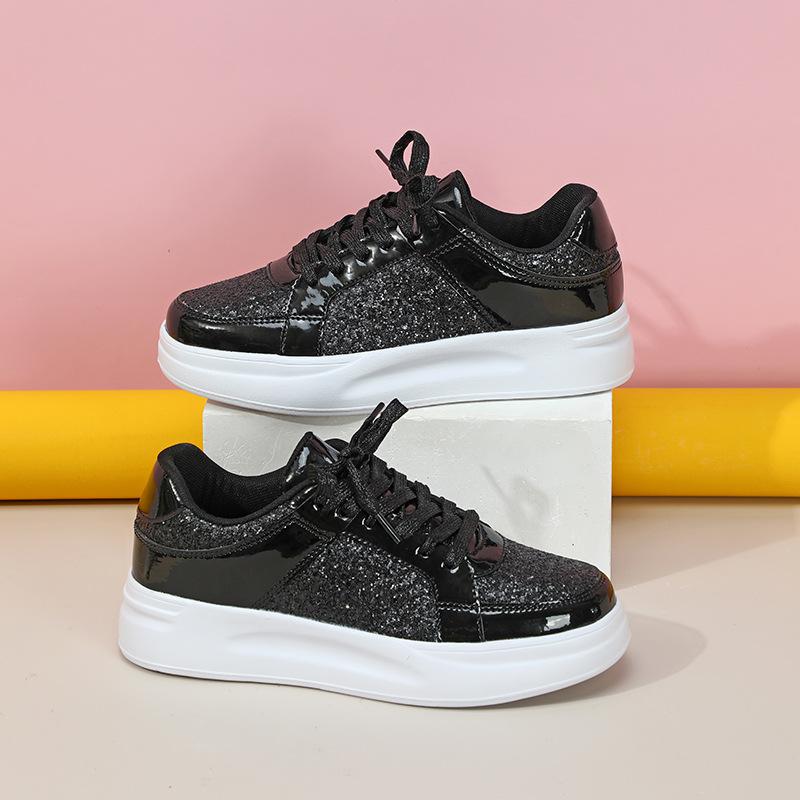 Women Casual Shoes Silver Leather Platform Sneakers Thick Sole Vulcanized Shoes Woman Board Shoes Black Sequins Women Sneakers 36 чорний
Women Casual Shoes Silver Leather Platform Sneakers Thick Sole Vulcanized Shoes Woman Board Shoes Black Sequins Women Sneakers 36 чорний