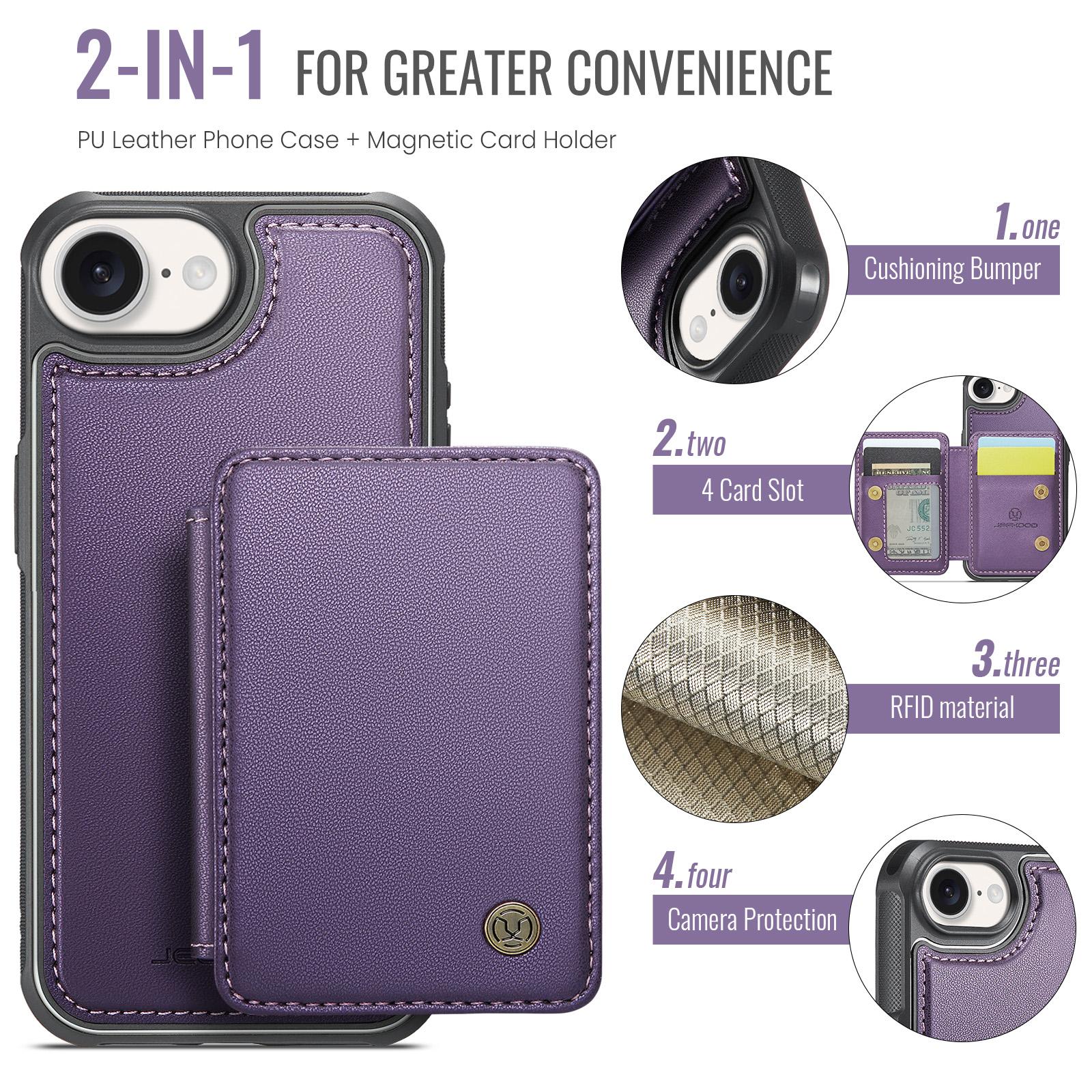 For iPhone 16e Case JEEHOOD J05 Leather Mobile Cover with Detachable Magnetic Card Bag Blue
For iPhone 16e Case JEEHOOD J05 Leather Mobile Cover with Detachable Magnetic Card Bag Blue