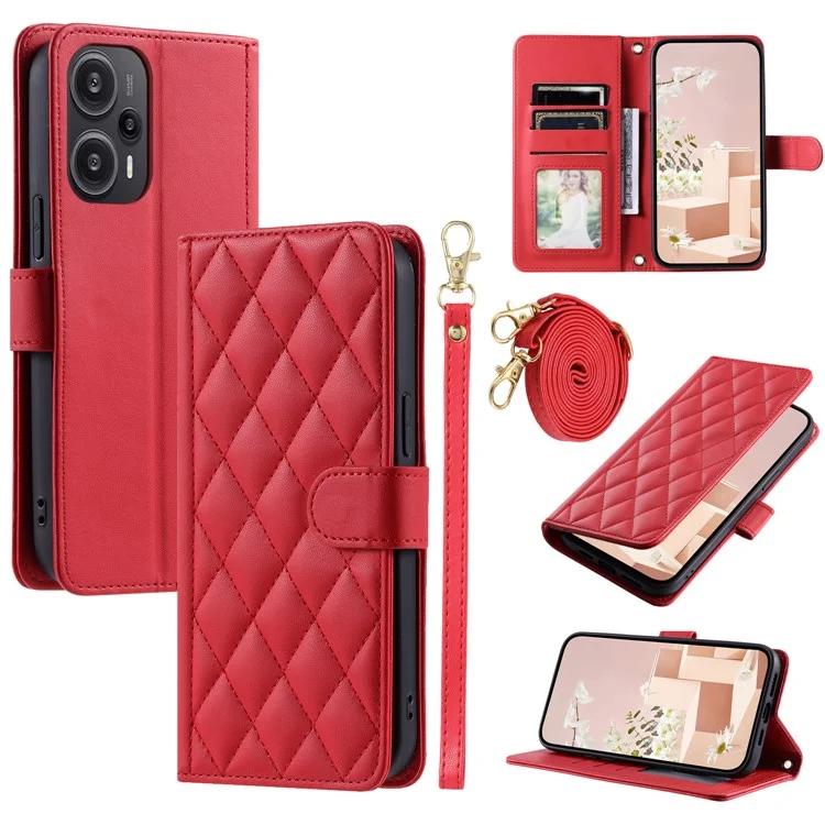 For Xiaomi Poco F5 5G / Redmi Note 12 Turbo Magnetic Case Rhombus Grid Leather Cover with Wrist Strap
For Xiaomi Poco F5 5G / Redmi Note 12 Turbo Magnetic Case Rhombus Grid Leather Cover with Wrist Strap