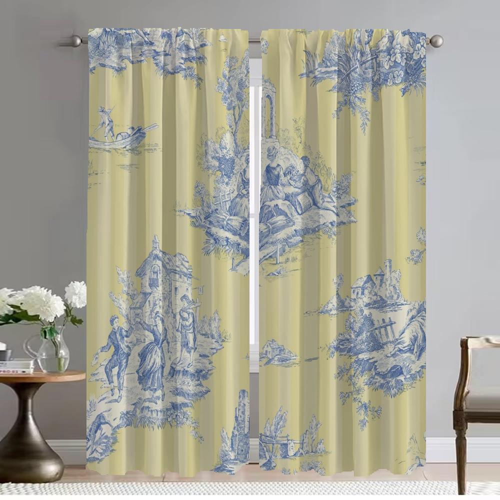 Штори Спальня Toile De Jouy Дитяча Кімната Панель Штори Декор на Хелловін Затінювачі Перегородка Блокування Світла Виготовлено з Поліестеру Декор W100*H70(CM)-Rod Pocket&2PCS
Штори Спальня Toile De Jouy Дитяча Кімната Панель Штори Декор на Хелловін Затінювачі Перегородка Блокування Світла Виготовлено з Поліестеру Декор W100*H70(CM)-Rod Pocket&2PCS