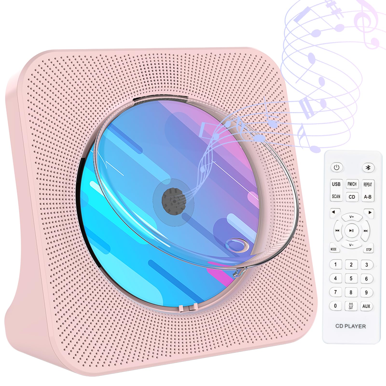 Gueray CD Player Bluetooth Speaker Desk CD Player USB Playback AUX Output Support FM Radio Function CD Boombox Repeat Playback CD Player Music рожевий
Gueray CD Player Bluetooth Speaker Desk CD Player USB Playback AUX Output Support FM Radio Function CD Boombox Repeat Playback CD Player Music рожевий