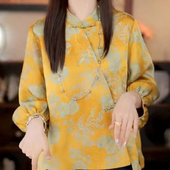 Yellow Asymmetrical Mandarin Collar Blouse with Frog Buttons M (Recommended 90-105 Jin) жовтий
Yellow Asymmetrical Mandarin Collar Blouse with Frog Buttons M (Recommended 90-105 Jin) жовтий