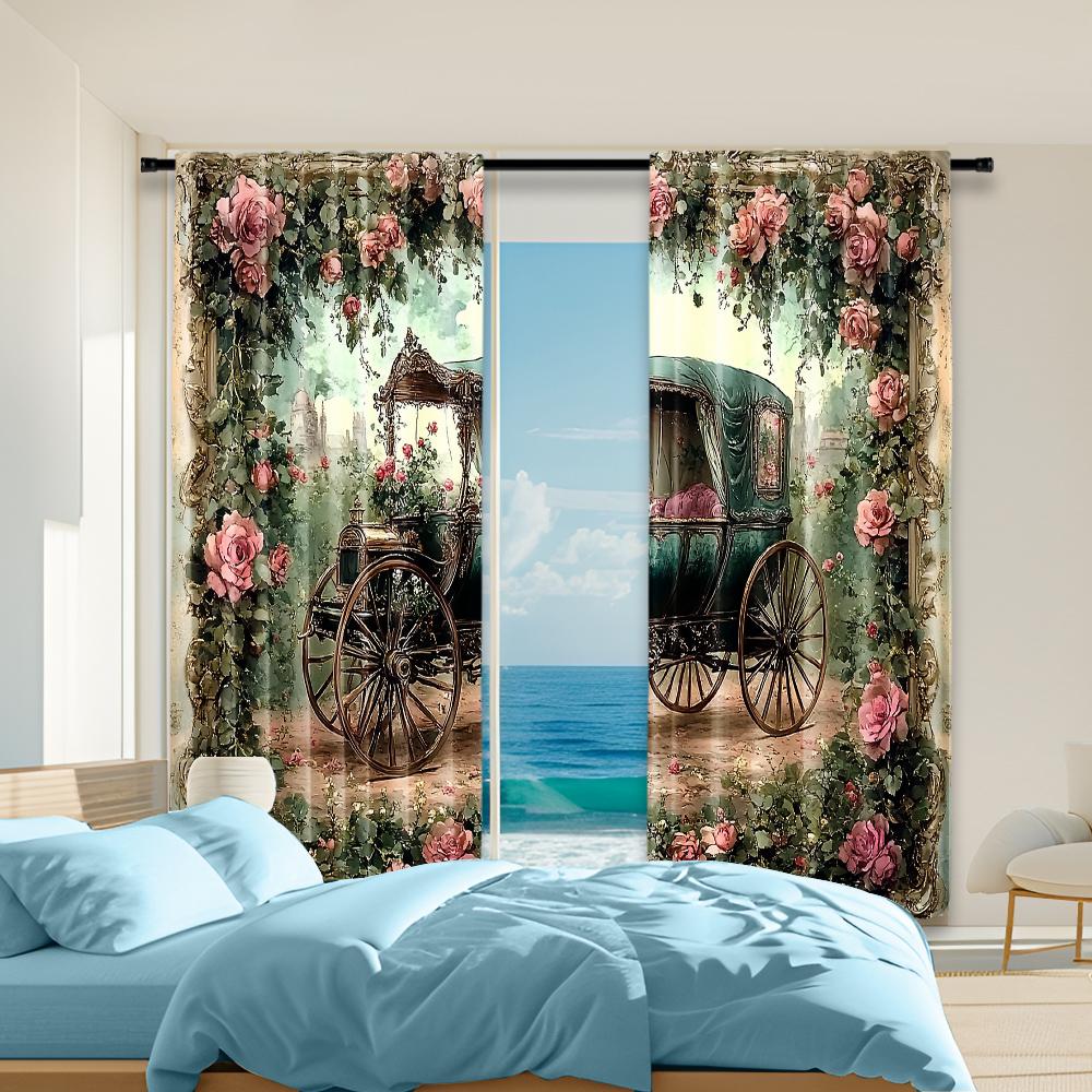 2 pcs, versatile polyester transparent curtains for home decoration Retro Carriage for use in bedrooms and living rooms 29x65in(75x166cm)
2 pcs, versatile polyester transparent curtains for home decoration Retro Carriage for use in bedrooms and living rooms 29x65in(75x166cm)