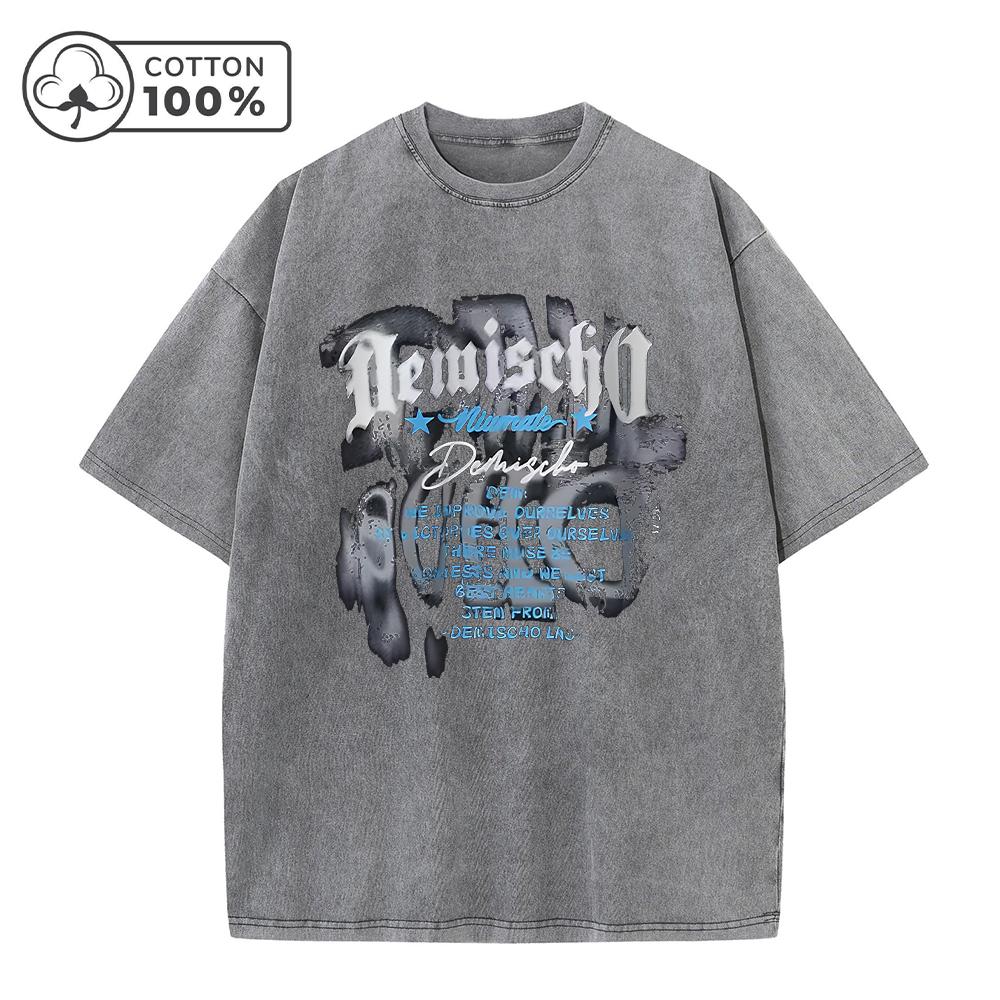 Mens Spring And Summer Casual Washed TShirt Vintage Distressed Pure Cotton Crew Neck Short Sleeve Unique Text Print Top S
Mens Spring And Summer Casual Washed TShirt Vintage Distressed Pure Cotton Crew Neck Short Sleeve Unique Text Print Top S