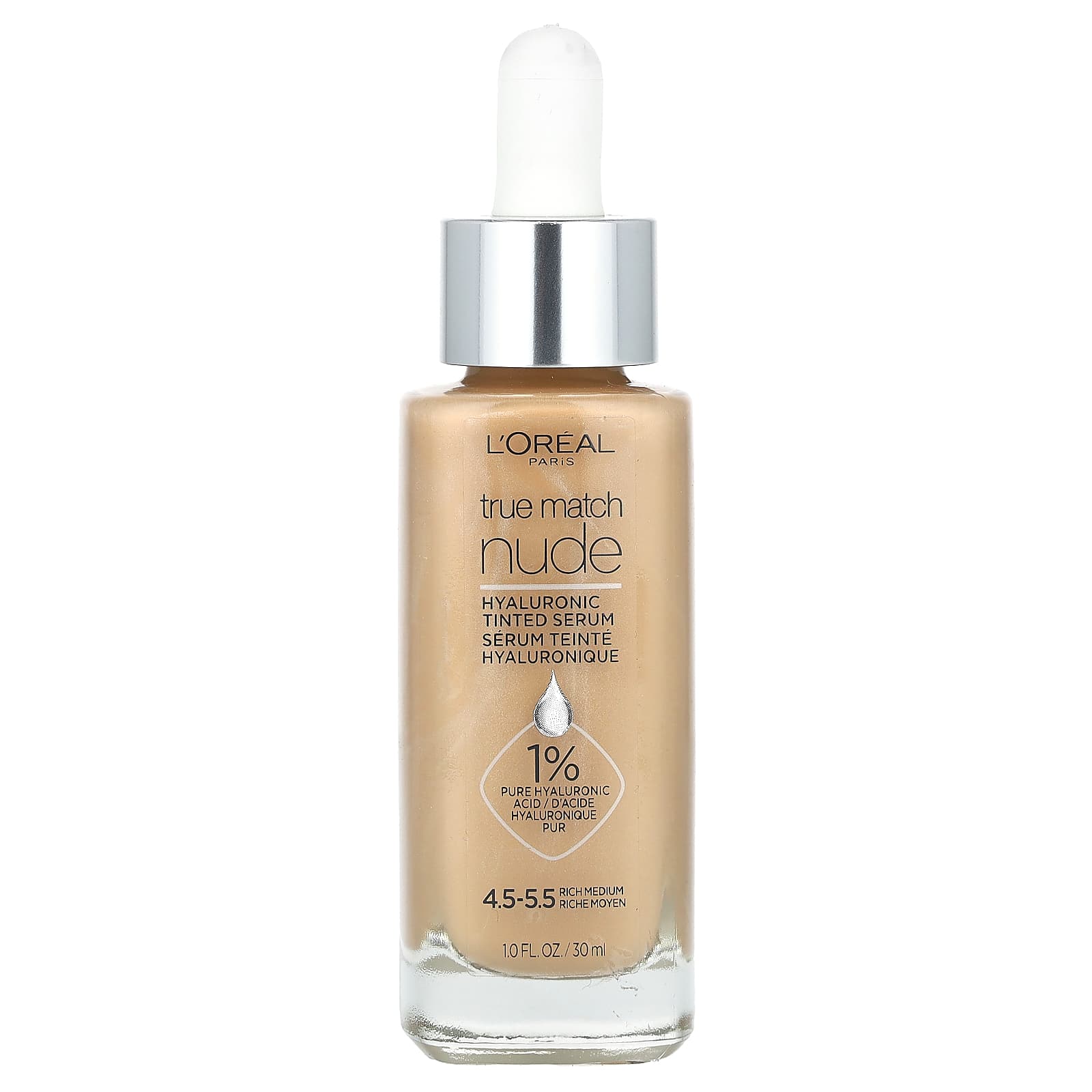 L Oréal, True Match, Nude, Гиалуроновая тональная сыворотка, Насыщенный средний 4.5-5.5, 30 мл (1 жидкая унция)
L Oréal, True Match, Nude, Гиалуроновая тональная сыворотка, Насыщенный средний 4.5-5.5, 30 мл (1 жидкая унция)