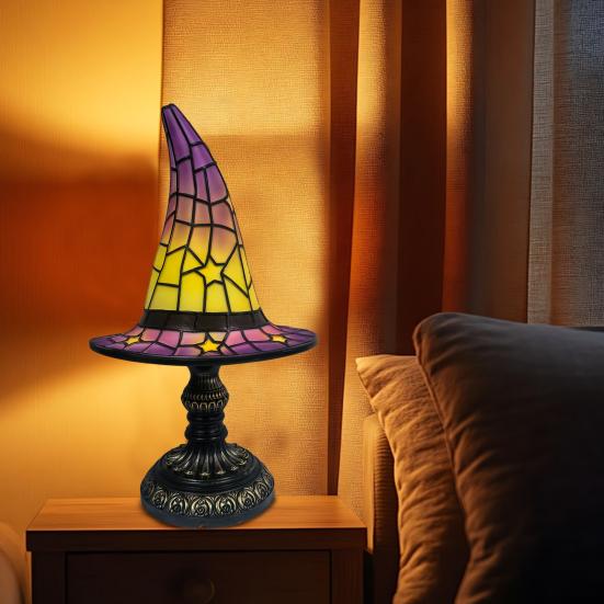 Stained Glass Witch Hat Lamp USB Operated Vintage Wizard Hat Night Light Living Room Bedroom Bathroom Kitchen Bedside Decoration Light S червоний
Stained Glass Witch Hat Lamp USB Operated Vintage Wizard Hat Night Light Living Room Bedroom Bathroom Kitchen Bedside Decoration Light S червоний