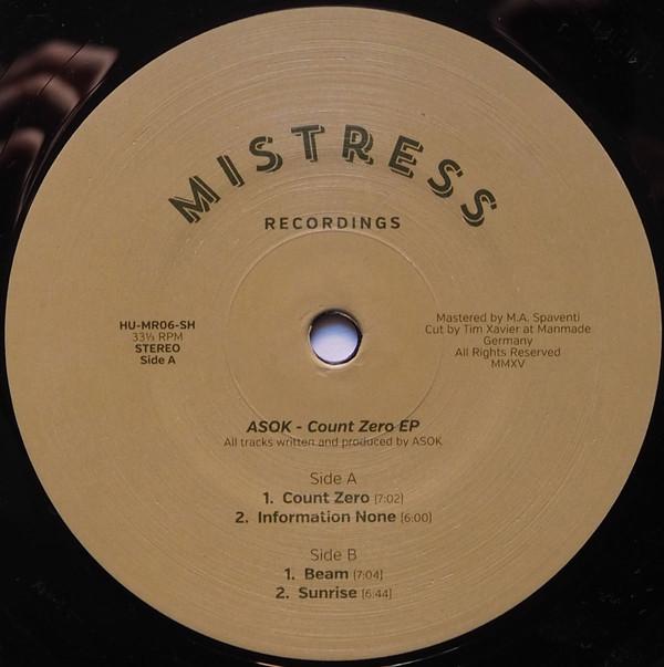 12inch Record ASOK - Count Zero EP HUMR06SH Mistress Record 2015 US Dance & Electronica Used
12inch Record ASOK - Count Zero EP HUMR06SH Mistress Record 2015 US Dance & Electronica Used