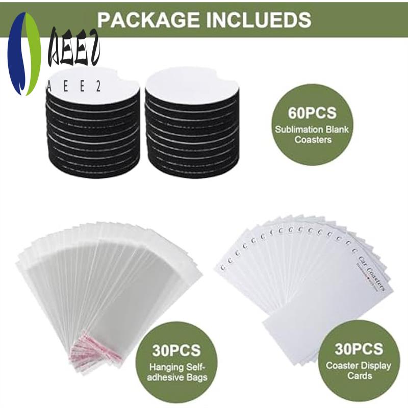 AEE2-Sublimation Blank Car Coasters Set,Include 60 Circular Coasters,30 Car Coasters Display Cards And 30 Self-Sealing Bags белый
AEE2-Sublimation Blank Car Coasters Set,Include 60 Circular Coasters,30 Car Coasters Display Cards And 30 Self-Sealing Bags белый