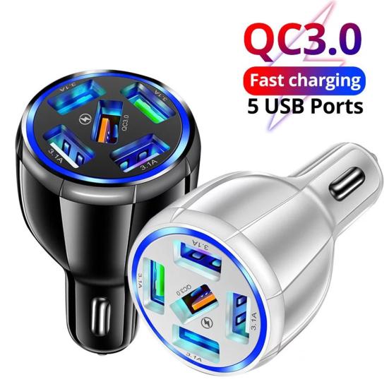USB-зарядное устройство QC3.0, многофункциональные устройства, быстрая зарядка, длительный срок службы, 5-USB-порт, автомобильный адаптер, розетка для автомобиля
USB-зарядное устройство QC3.0, многофункциональные устройства, быстрая зарядка, длительный срок службы, 5-USB-порт, автомобильный адаптер, розетка для автомобиля
