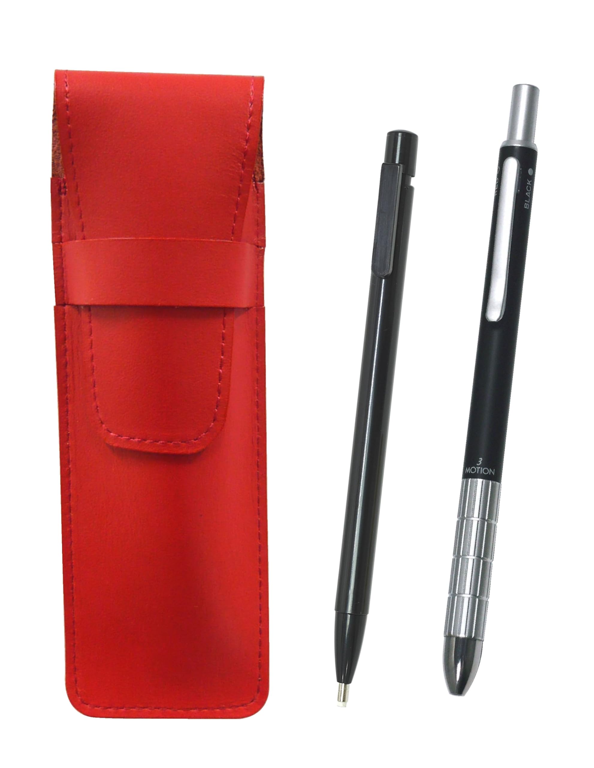 slim cowhide pen case eraser black and metal super slim set black 2-pack red, ultra-fine knock-type 3-mechanism ASRER15B-3M50K-B-2
slim cowhide pen case eraser black and metal super slim set black 2-pack red, ultra-fine knock-type 3-mechanism ASRER15B-3M50K-B-2