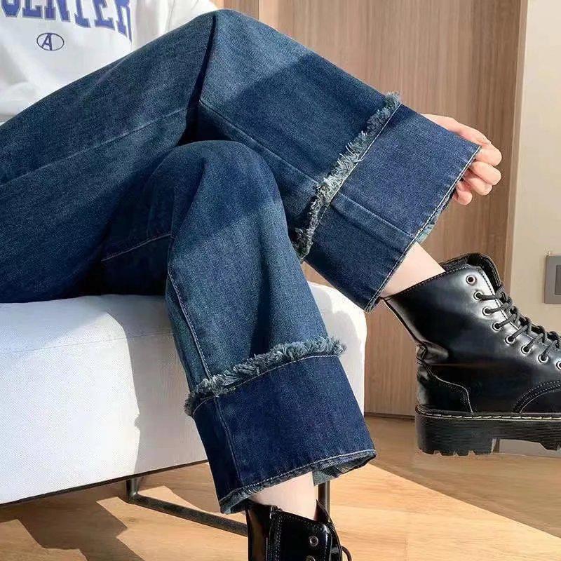 Женские ретро-джинсы с высокой талией — модный свободный крой с контрастным подвернутым краем. Идеально подходит для весны и осени. S синий
Женские ретро-джинсы с высокой талией — модный свободный крой с контрастным подвернутым краем. Идеально подходит для весны и осени. S синий