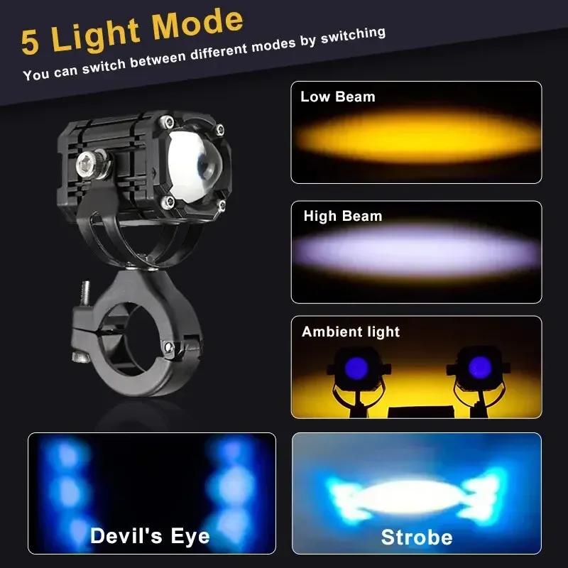 2pcs Universal Motorcycle Spotlight 30W Total Power - 2250lm spotlight with High Low Beam Integrated Auxiliary Driving Light синій
2pcs Universal Motorcycle Spotlight 30W Total Power - 2250lm spotlight with High Low Beam Integrated Auxiliary Driving Light синій