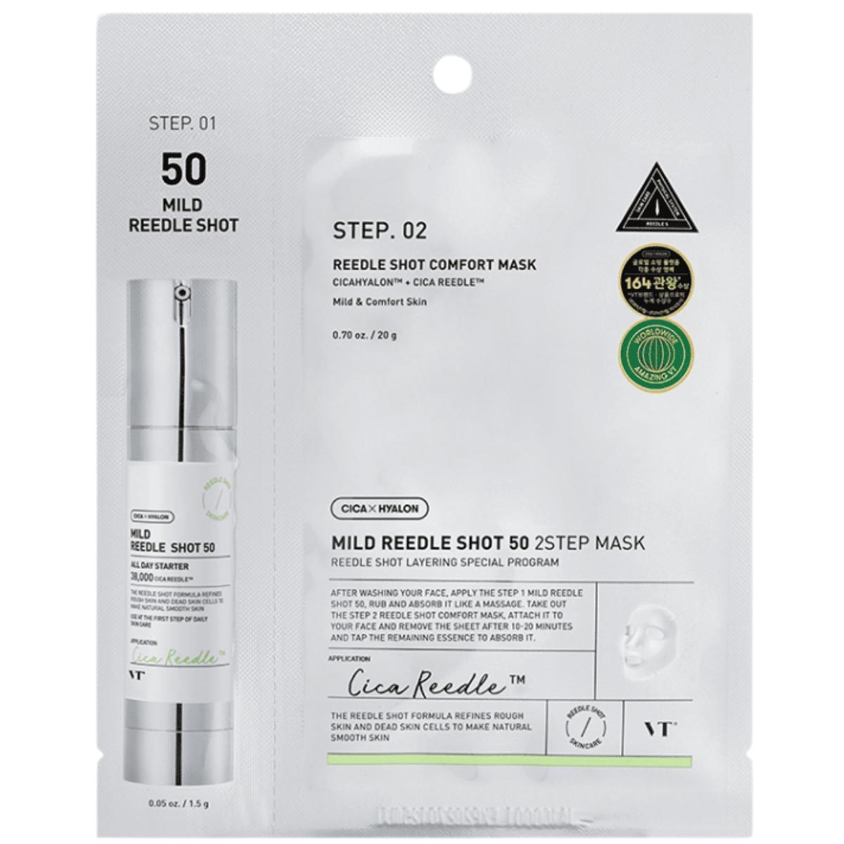 VT COSMETICS MILD REEDLE SHOT 50 2-STEP MASK, 21.5 g dwuetapowa kuracja do twarzy
VT COSMETICS MILD REEDLE SHOT 50 2-STEP MASK, 21.5 g dwuetapowa kuracja do twarzy