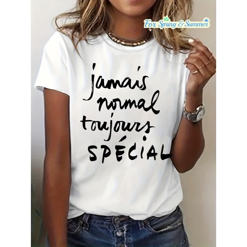 Women S Jamais Normal Toujours Spécial Graphic T-Shirt - Casual Crew Neck, Short Sleeve Top with French Letter Print, Ladies T Shirts S белый
Women S Jamais Normal Toujours Spécial Graphic T-Shirt - Casual Crew Neck, Short Sleeve Top with French Letter Print, Ladies T Shirts S белый