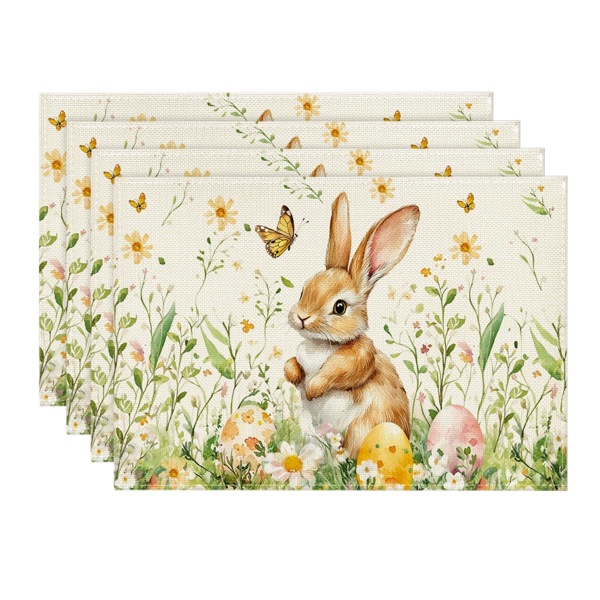 Bunny Rabbit Butterfly Eggs Flowers Easter Placemats Set of 4, 12x18 Inch Seasonal Spring Holiday Table Mats for Party Kitchen Dining Decoration 12 x 18 , Rectangular 4 Pcs
Bunny Rabbit Butterfly Eggs Flowers Easter Placemats Set of 4, 12x18 Inch Seasonal Spring Holiday Table Mats for Party Kitchen Dining Decoration 12 x 18 , Rectangular 4 Pcs