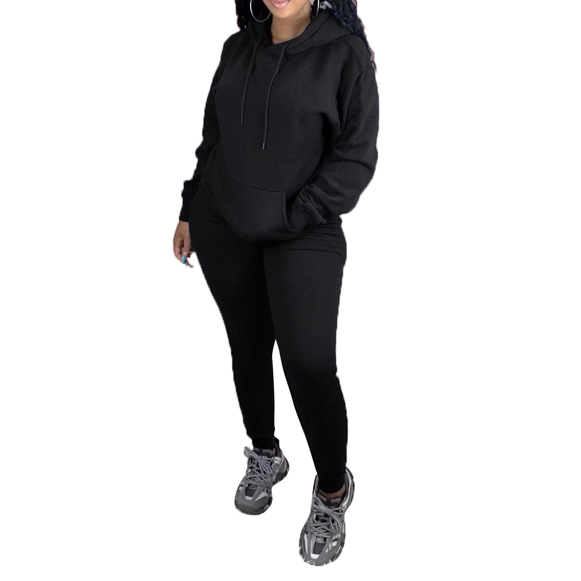 European & American Women s Solid Color Hoodie Two-Piece Plus Velvet Running Suit - Autumn/Winter Sportswear Small
European & American Women s Solid Color Hoodie Two-Piece Plus Velvet Running Suit - Autumn/Winter Sportswear Small