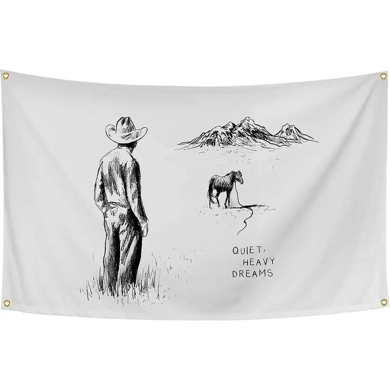 Western Cowboy Hand drawn Tapestry Quiet Heavy Dreams Artistic Style Polyester Fiber Minimalist Bedroom Wall Decoration 74x94cm(29x37in)
Western Cowboy Hand drawn Tapestry Quiet Heavy Dreams Artistic Style Polyester Fiber Minimalist Bedroom Wall Decoration 74x94cm(29x37in)